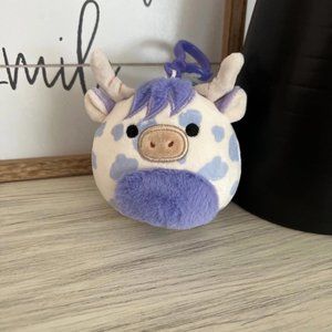 Conway the Purple Highland Cow Squishmallow Clip 3.5” NWT